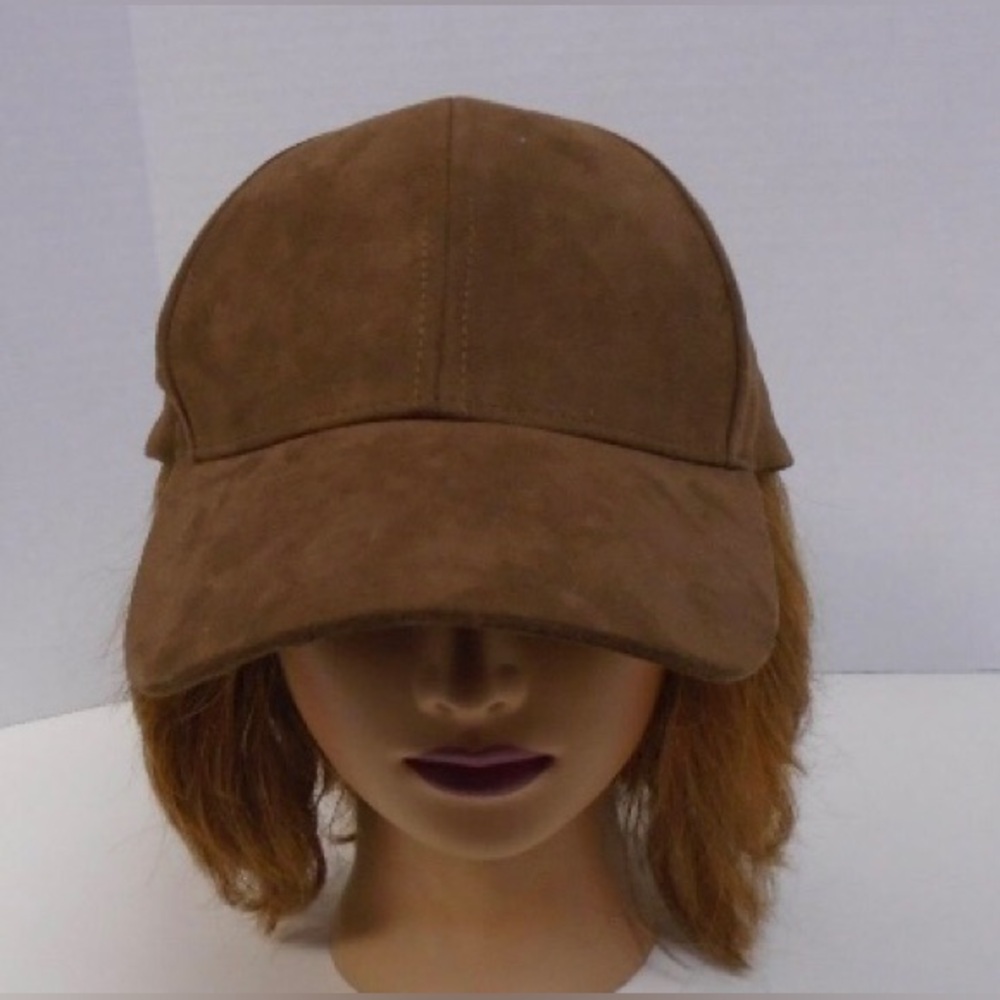 NWT Wilfred Free Camel Brown 100% Vegan Suede Slide Back Baseball Style Cap